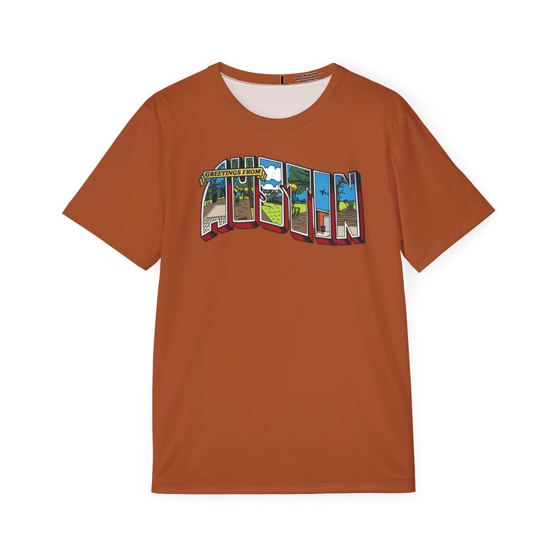 Load image into Gallery viewer, Greetings from Austin Jersey by Smintini (100% Poly, 4.13 oz/yd²) | Orange Variant