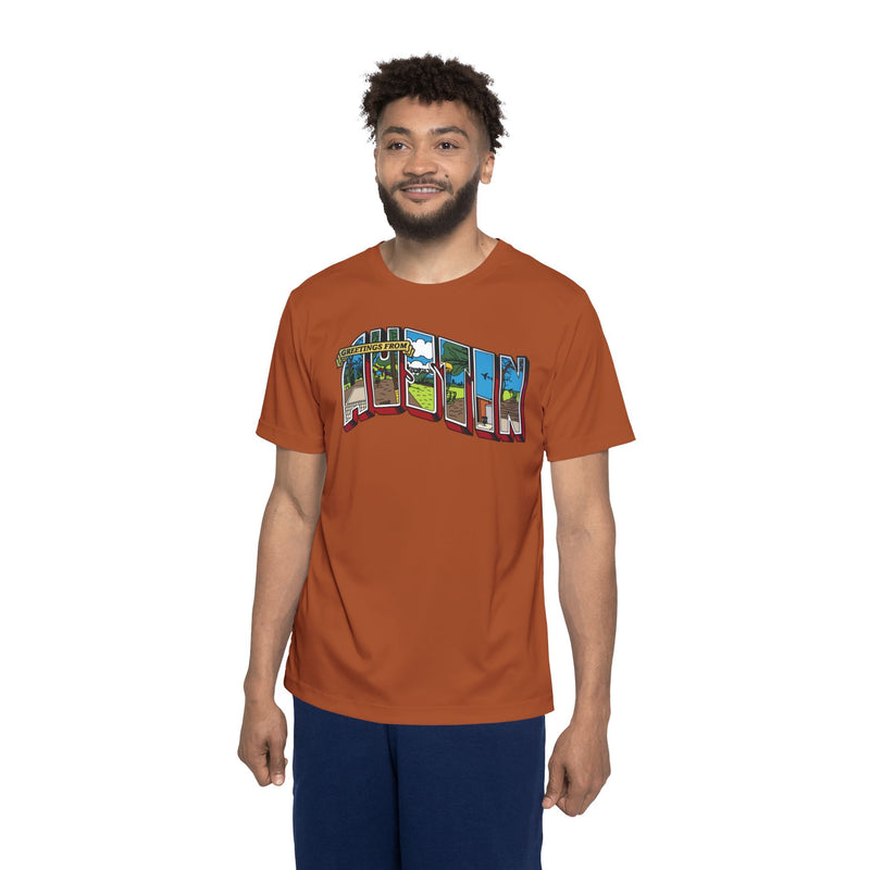 Load image into Gallery viewer, Greetings from Austin Jersey by Smintini (100% Poly, 4.13 oz/yd²) | Orange Variant