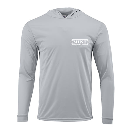 Load image into Gallery viewer, Hooded Long Sleeve Tee w/ Mint Logo (100% Polyester)