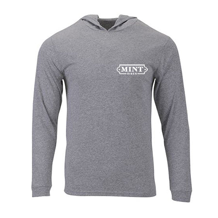 Load image into Gallery viewer, Hooded Long Sleeve Tee w/ Mint Logo (100% Polyester)