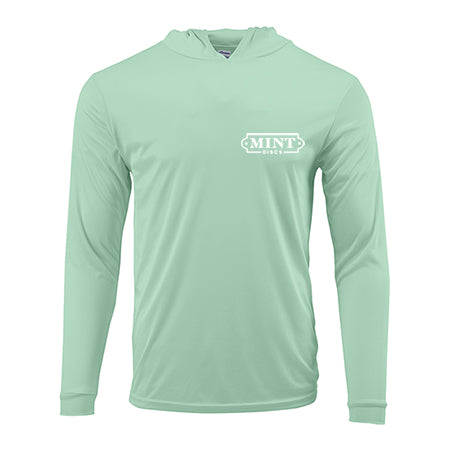 Load image into Gallery viewer, Hooded Long Sleeve Tee w/ Mint Logo (100% Polyester)