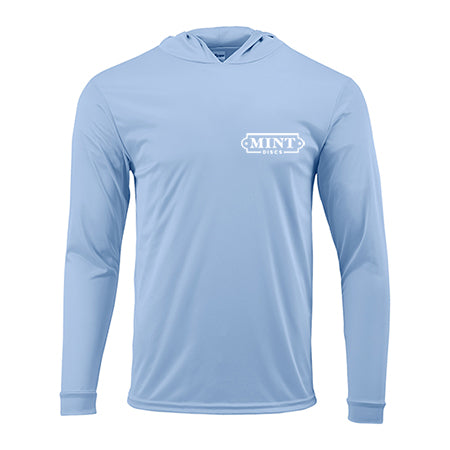 Load image into Gallery viewer, Hooded Long Sleeve Tee w/ Mint Logo (100% Polyester)