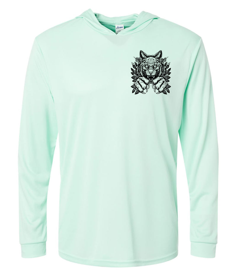 Load image into Gallery viewer, Bobcat Hooded Long Sleeve Tee w/ Mint Logo (100% Polyester)