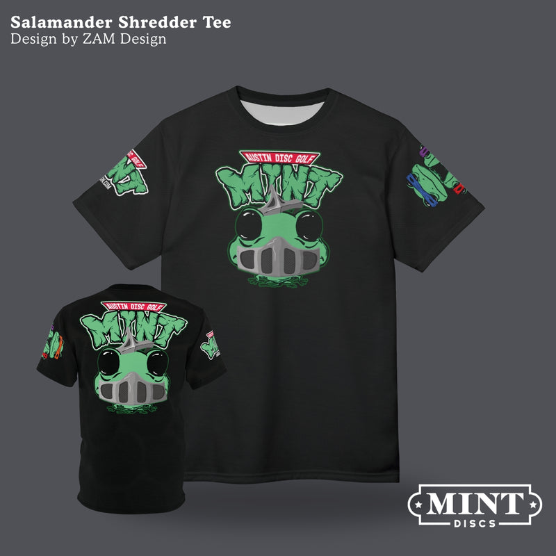 Load image into Gallery viewer, The Shredder Salamander (DROP SHIP) | Unisex Polyester T-Shirt
