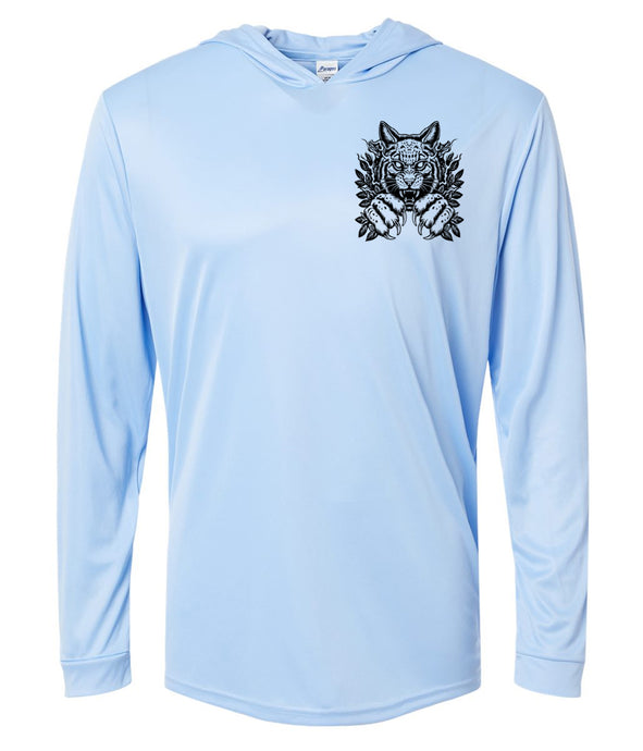 Bobcat Hooded Long Sleeve Tee w/ Mint Logo (100% Polyester)