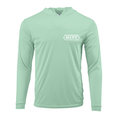Load image into Gallery viewer, Hooded Long Sleeve Tee w/ Mint Logo (100% Polyester
