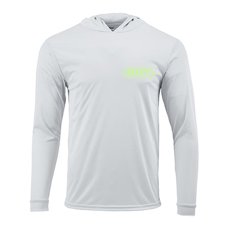 Load image into Gallery viewer, Hooded Long Sleeve Tee w/ Mint Logo (100% Polyester)
