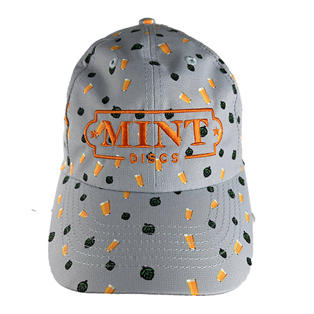 Load image into Gallery viewer, Beer Pattern Hat (Velcro Strap-back) w/ Mint Logo
