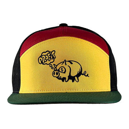 Load image into Gallery viewer, 7-Panel Hat (Snapback) w/ Piggy Bank Logo
