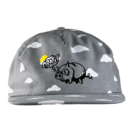 Flat Bill Cloudy Hat w/ Piggy Bank Logo