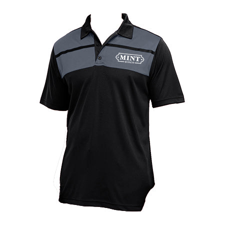 Load image into Gallery viewer, Dri-Fit Polo Button-Up (Stripe Blocks w/ Mint Logo)
